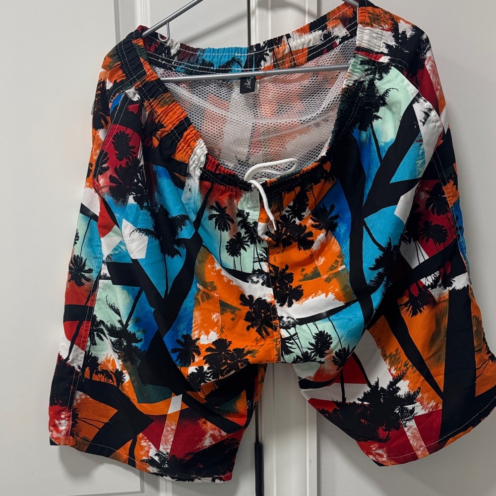 Tropical Print  men’s swimming trunks